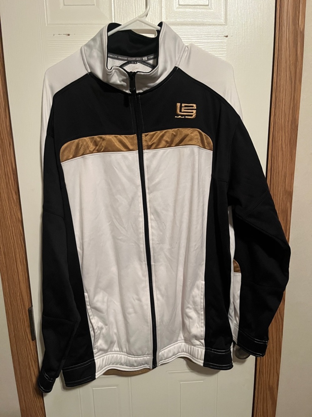 LS Sports Men's Black, White & Gold Track Jacket